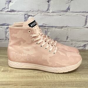 Nobull High Top Trainer Rose Pink Camo Sneakers Women's 8.5 SuperFabric Shoes